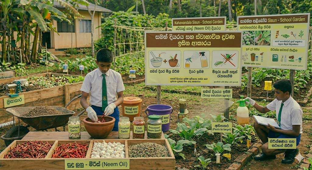 කොළයක් මත සිටින ලේඩි බග් කෘමියෙක්